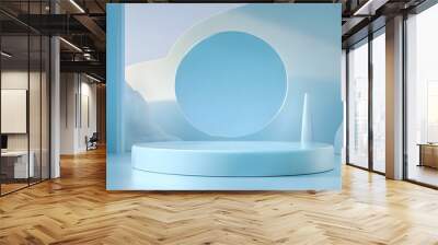 Futuristic  podium for product display Wall mural