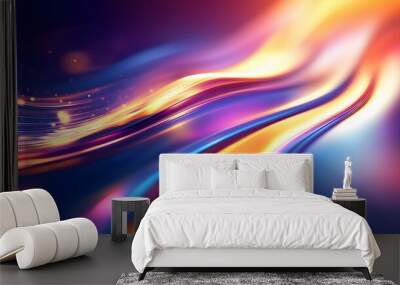 
Modern abstract high-speed light effect. Abstract background with curved beams of light. Technology futuristic dynamic motion. Movement pattern for banner or poster design background concept. Wall mural