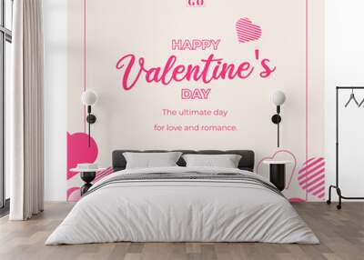 Happy valentine day post for instagram Wall mural