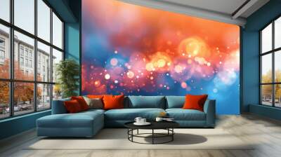 a blue yellow red orange gold background with stars. Suitable for celestial, festive, or glamorous design , holiday-themed graphics.glitter lights. de focused. banner.bokeh blur circle	
 Wall mural