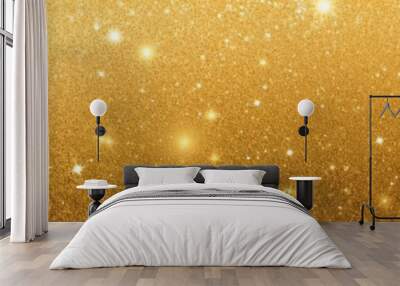 Abstract gold  glitters  background.  gold Sparkling Lights Festive background with texture.. Christmas  banner  Wall mural