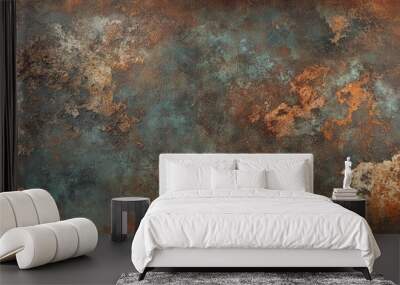 Abstract Rustic Texture with Warm Tones and Weathered Surface Wall mural