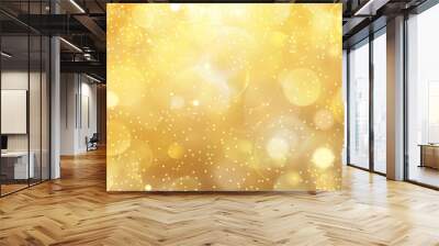 Abstract yellow glitter background with bokeh and light effect for decoration, banner design, yellow bokeh blur circle variety gold white background. Dreamy soft focus wallpaper backdrop. Wall mural