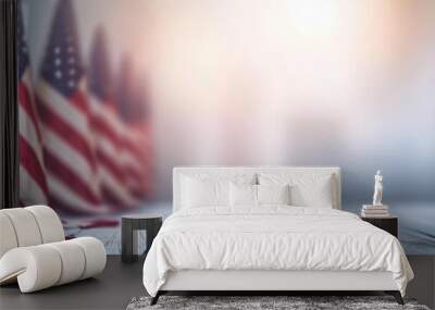 American flag for Memorial Day concept , Labour Day, copy space for text, banner website Wall mural