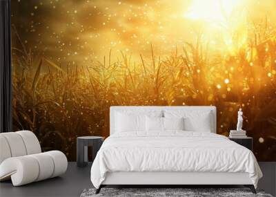 Golden Cornfield at Sunset Wall mural