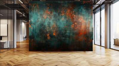 Grunge rusted metal texture,Rusty iron plate texture, old metal, Distressed copper surface, weathered metal Wall mural