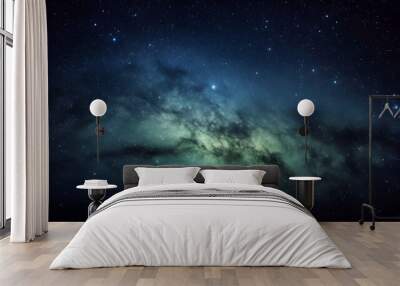 Milky Way Galaxy blue green Wall mural