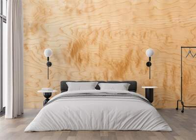 Natural Wood Texture Background, A close up of the surface texture of birch plywood Wall mural