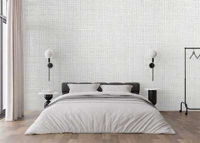 texture white linen on a plain white background, Natural linen fabric texture  texture background.  Wall mural