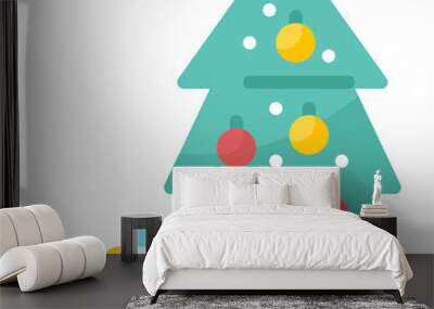 Christmas flat icon Wall mural