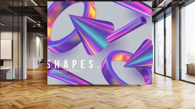 Colorful background with cimple gemotricshapes. Iridescent gradient. Eps10 vector. Wall mural