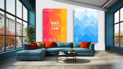 Colorful mosaic covers design. Minimal geometric pattern gradients. Eps10 vector. Wall mural