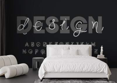 Creative alphabet font design. Eps10 vector. Wall mural