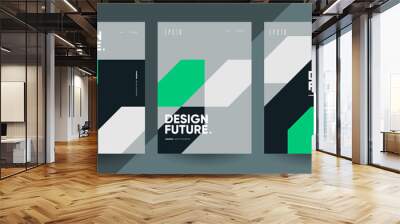 Futuristic Bauhaus brochure templates. Minimalist design concept.  Wall mural