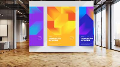 Futuristic Bauhaus brochure templates. Minimalist design concept.  Wall mural