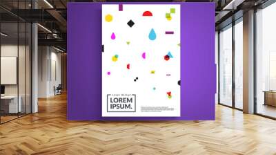 Futuristic minimal cover. Colorful geometric shapes somposition. Applicable for brochure, placards, posters, flyers and banner design. Eps10 vector template. Wall mural