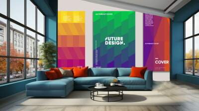 Minimal annual report design vector collection. Eps10 vector. Wall mural