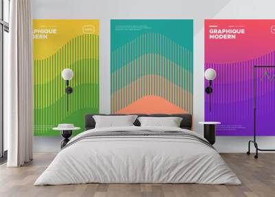 Minimal covers with Colorful halftone gradients. Future geometric patterns. Eps10 vector. Wall mural