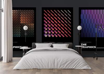 Minimal geometric posters set. Abtract vector design.  Wall mural