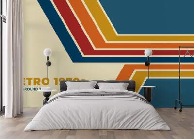 Minimal retro background with colroful stripes. Eps10 vector. Wall mural