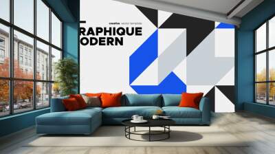 modern geometric presentation template. minimal vector banner. Wall mural