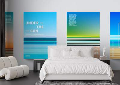 Summer backgrounds set. Creative gradients in summer colors. Ocean horizon, beach and sunsets.  Wall mural