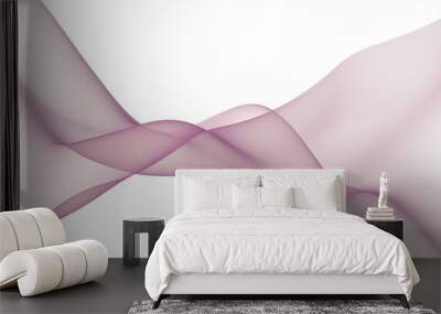 Abstract wave. Scarf. Bright ribbon on white background. Abstract smoke. Raster air background. 3D illustration Wall mural