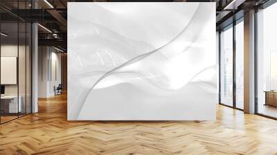 Abstract white background. Beautiful backdrop with white waves. 3d illustration. Wall mural