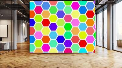 Honeycomb many color, multicolored. Isometric geometry. 3D illustration Wall mural