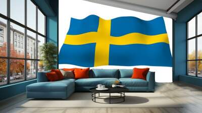 The flag of Sweden. Official state symbol of the Kingdom  Wall mural