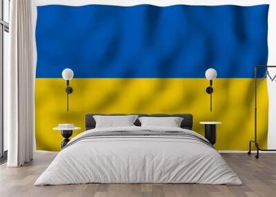 The flag of Ukraine. National flag and state ensign. Blue and yellow bicolour. 3D illustration waving flag Wall mural