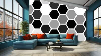 White honeycomb with a gradient color. Isometric geometry. 3D illustration Wall mural