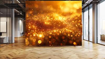 Sparkling Golden Glitter Background gold texture Wall mural