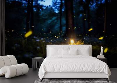 fireflies lighting up the night Wall mural