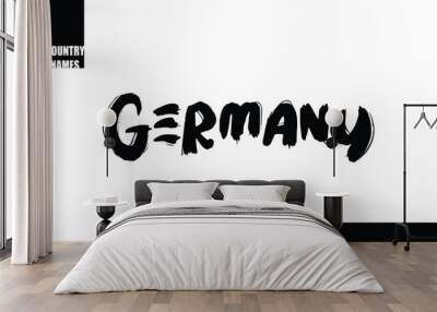 Bold Text Typography Text Country Name Germany. Wall mural