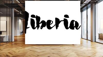 Liberia Country Name Handwritten Text Calligraphy Wall mural