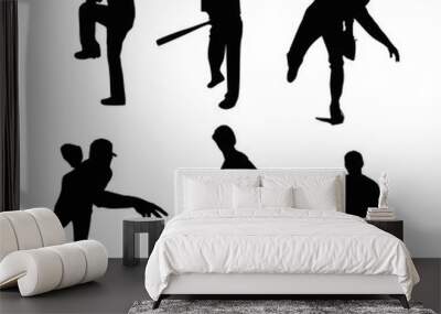 baseball silhouette pack Wall mural