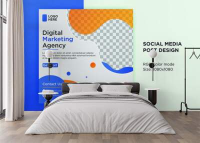 Marketing social media post banner design template Wall mural