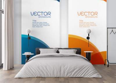 vector background Abstract header blue Orange wave whit vector d Wall mural