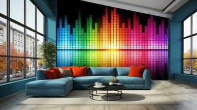 Colorful sound equalizer bars with abstract music theme, sound, equalizer,colorful, bars, abstract, music, theme Wall mural