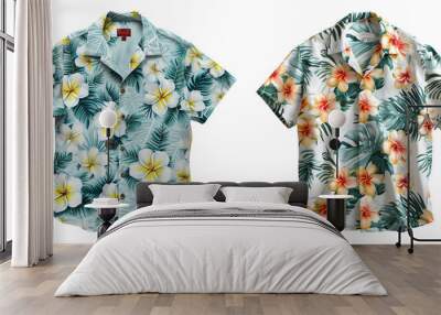 floral hawaiian shirt isolated png transparent background Wall mural