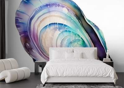 Vibrant Abalone Shell Illustrating Unique Colors and Patterns. Wall mural