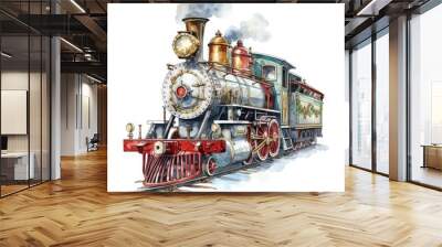 old Christmas locomotive Wall mural