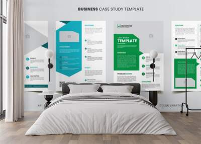 corporate case study template | double side flyer & modern a4 case study booklet flyer and poster template design | case study professional business layout design.  Wall mural