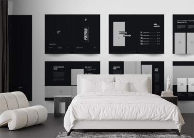 modern a4 architecture portfolio interior layout template  Wall mural