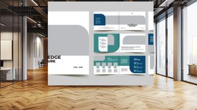 multipurpose business company profile landscape brochure design for geometric shape Wall mural