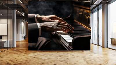 A jazz pianist playing a grand piano in a live concert or gig Wall mural