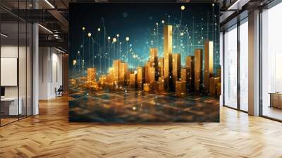 Business statistics, numbers and reports. Sales, profit, cost, capital etc. Data analysis, data science concept Wall mural