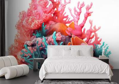 coral reef isolated PNG on transparent background cutout Wall mural