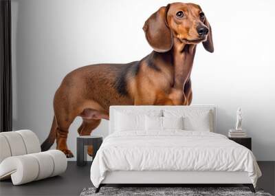 Dachshund dog standing isolated in no background with clipping path Wall mural